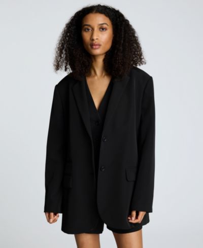 Kenneth Cole Women's Luxe Stretch Twill Two-Button Boyfriend Blazer
