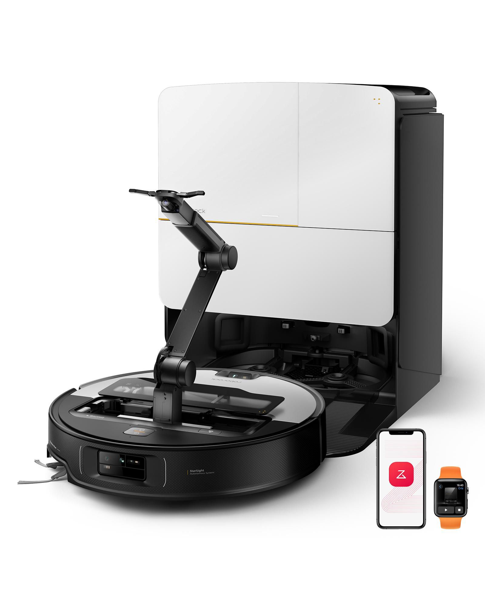 Roborock - Saros Z70 робот-пылесос и швабра, OmniGrip Arm, 22,000Pa, 3.14" Ultra Slim, обход препятствий, шасси AdaptiLift