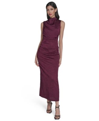 Женское облегающее платье Vince Camuto Novelty Knit с высоким воротником и драпировкой на талии