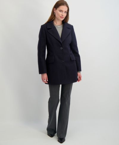 Женское однобортное пальто Tahari Notched-Collar Single-Breasted Peacoat