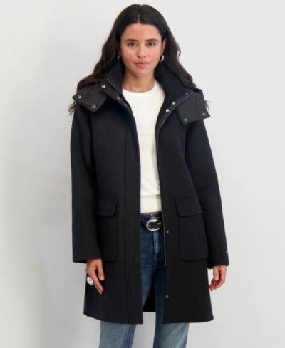 Женское пальто Tahari Hooded Zip-Front