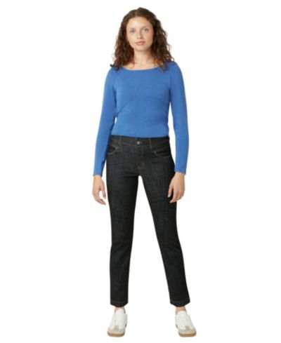 Hue Women's Crosshatch Denim Straight-Leg Pant