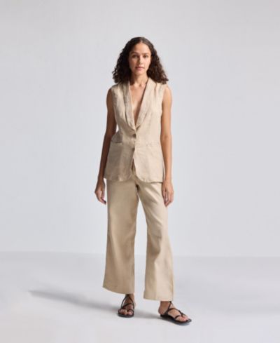 Reistor Women's Sleeveless Hemp Jacket Set