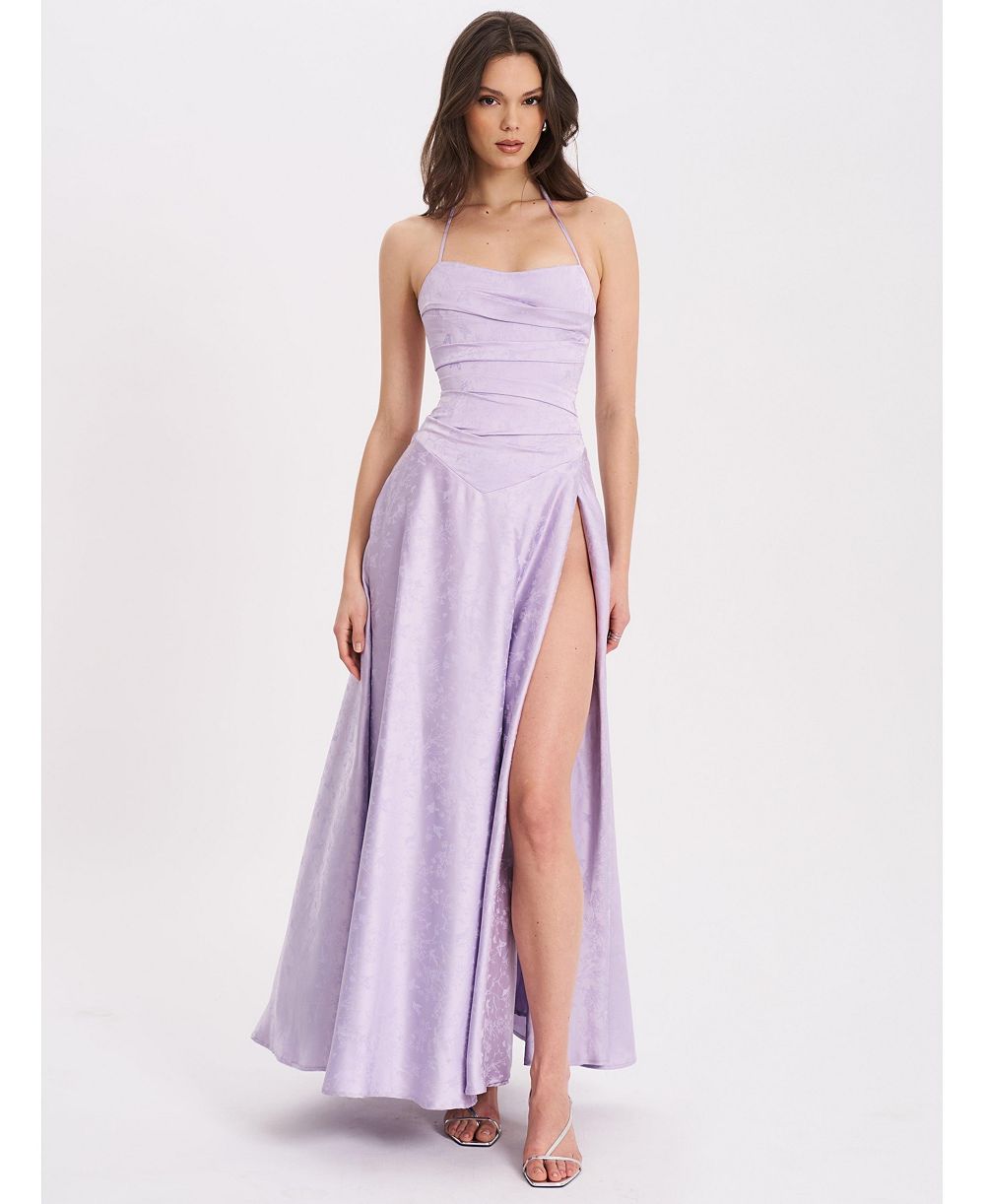 Женское платье Miss Circle Raegan Taro Purple Jacquard Rouched Maxi