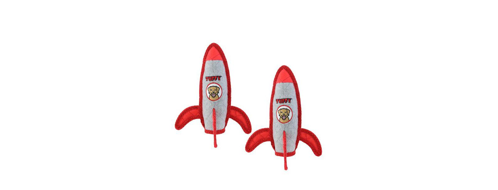 Tuffy Transportation Rocket, 2-Pack, Durable Plush Dog Toy