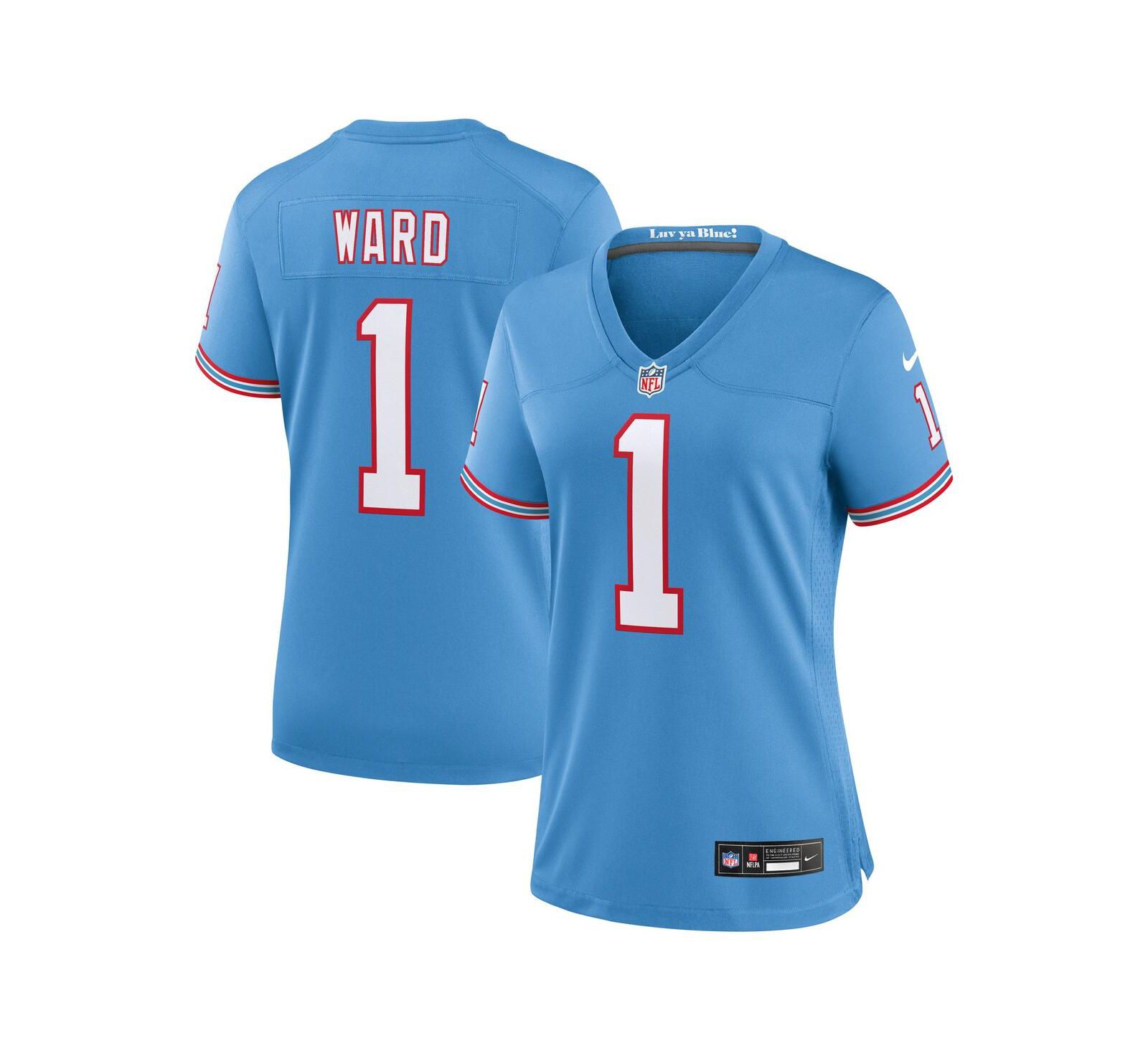 Nike Women's Cam Ward Light Blue Tennessee Titans 2025 NFL Draft 2nd Alternate Game Jersey