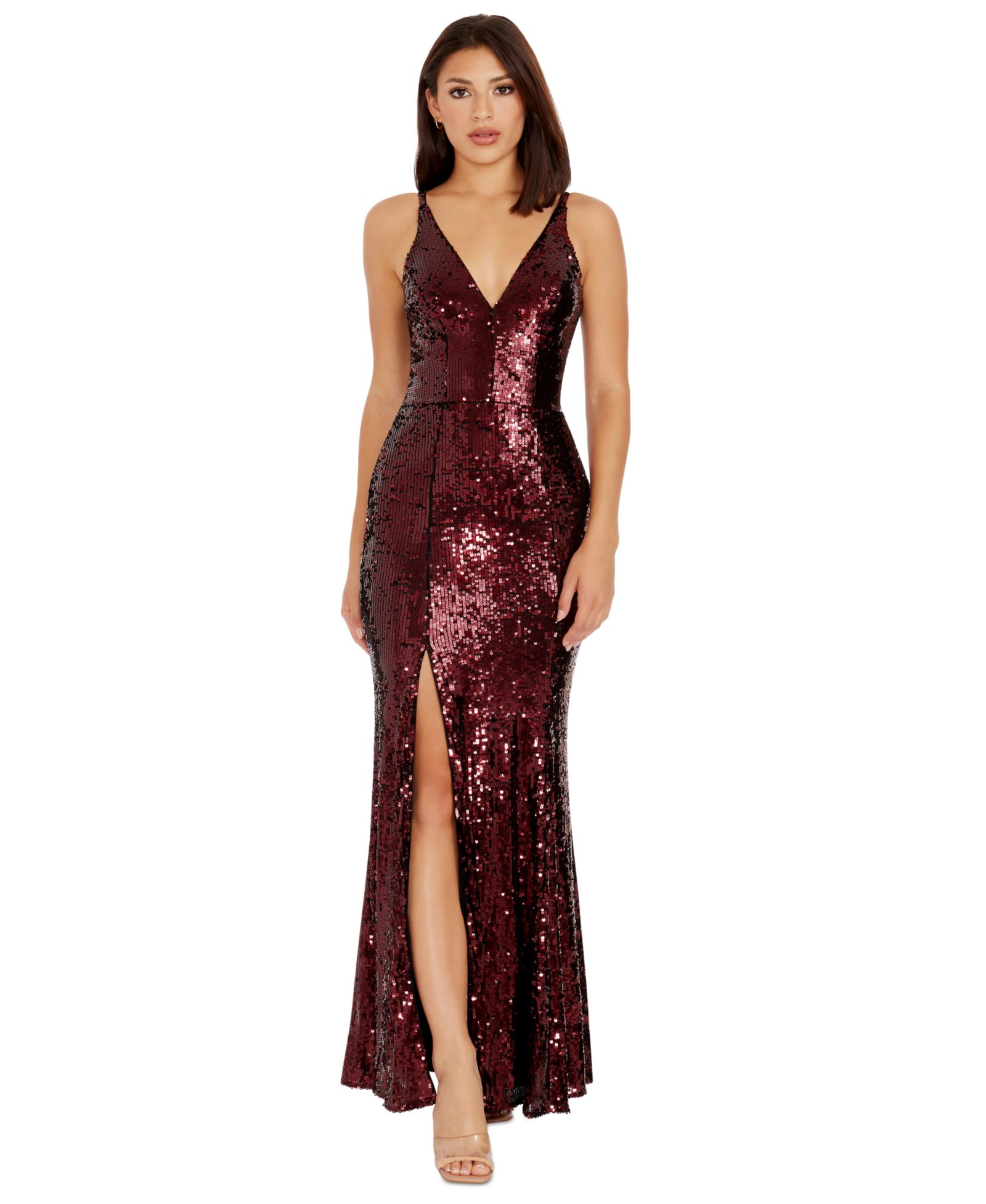 Женское вечернее платье Dress the Population Iris Sequined Side-Slit