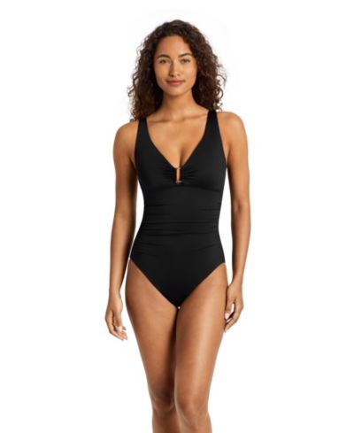 Lauren Ralph Lauren Ring Over-The-Shoulder Underwire One-Piece Swimsuit