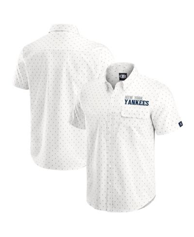 Darius Rucker Collection by Fanatics Men's Cream New York Yankees Printed Button-Down Shirt