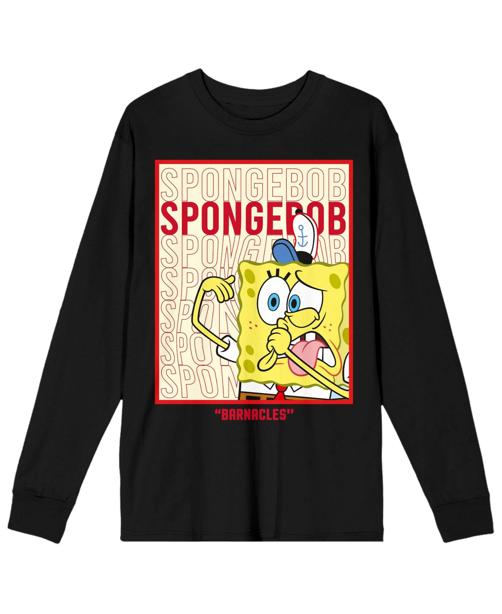 SpongeBob SquarePants Men's Barnacles Long Sleeve Tee
