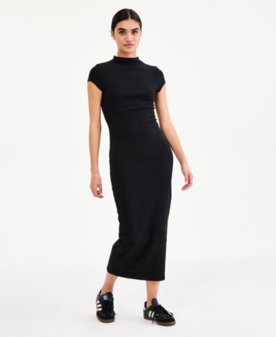 Женское миди платье Bar III Cap-Sleeve Mock-Neck