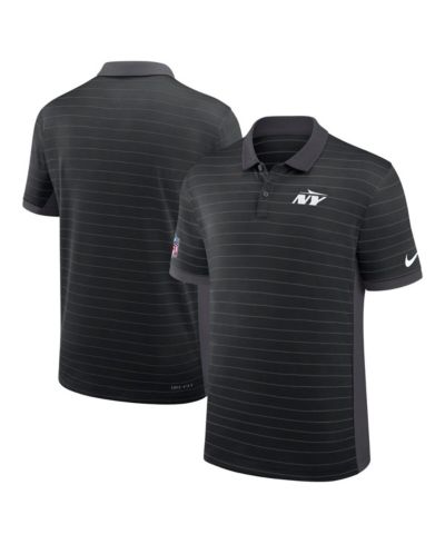 Nike Men's Black New York Jets Sideline Victory Stripe Performance Polo Shirt