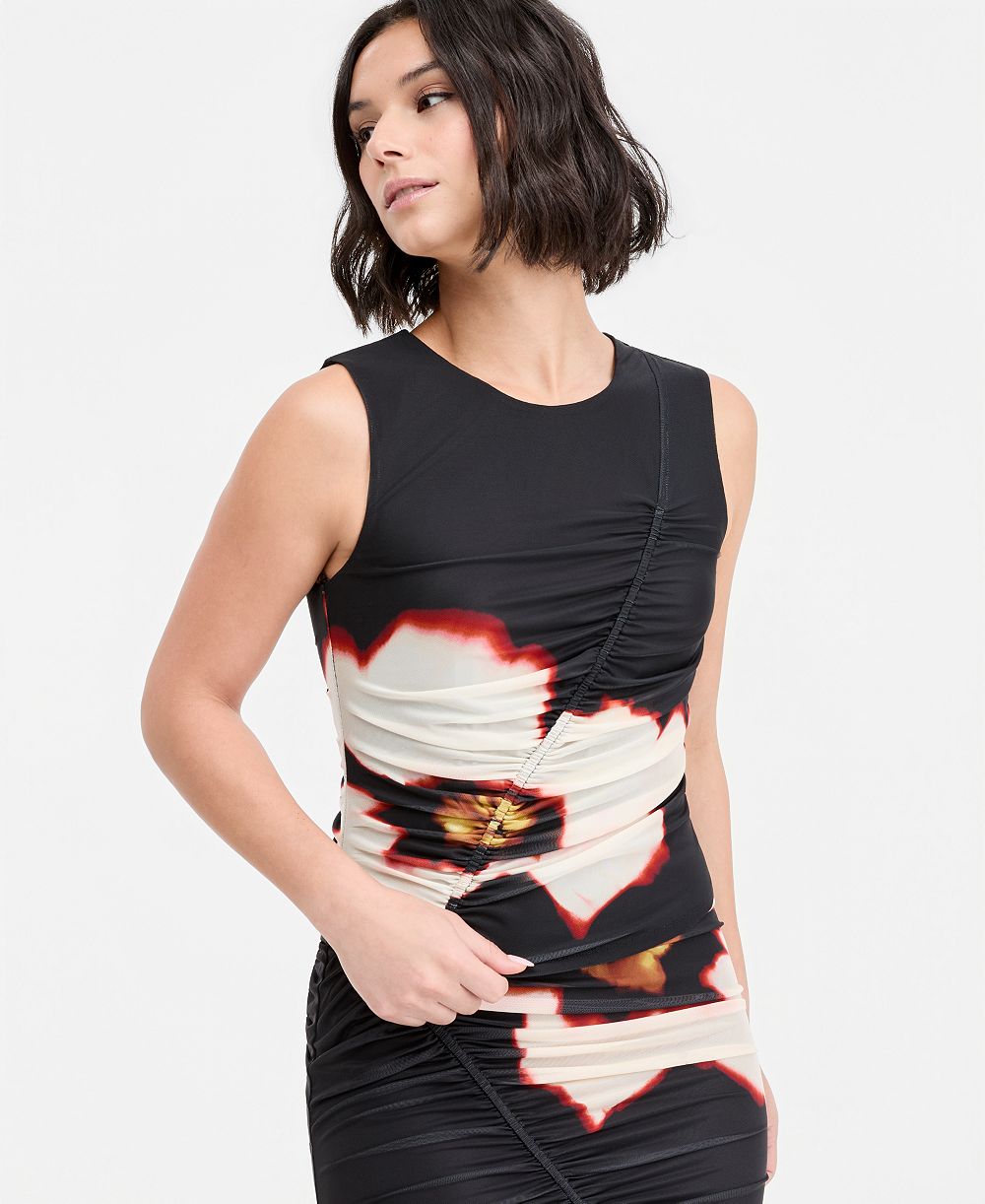 Топ Bar III Women's Plaid Mesh Ruched