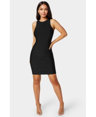 Bebe Women's Racer Neck Bandage Short Dress