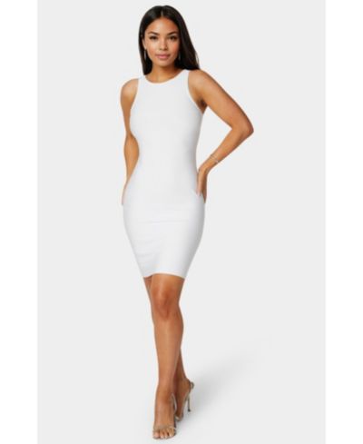 Bebe Женское короткое платье с укороченным рукавом и вырезом racer neck