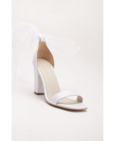 Forever & Always Shoes Women's Taylor Bridal Leather Sandals with Ribbon