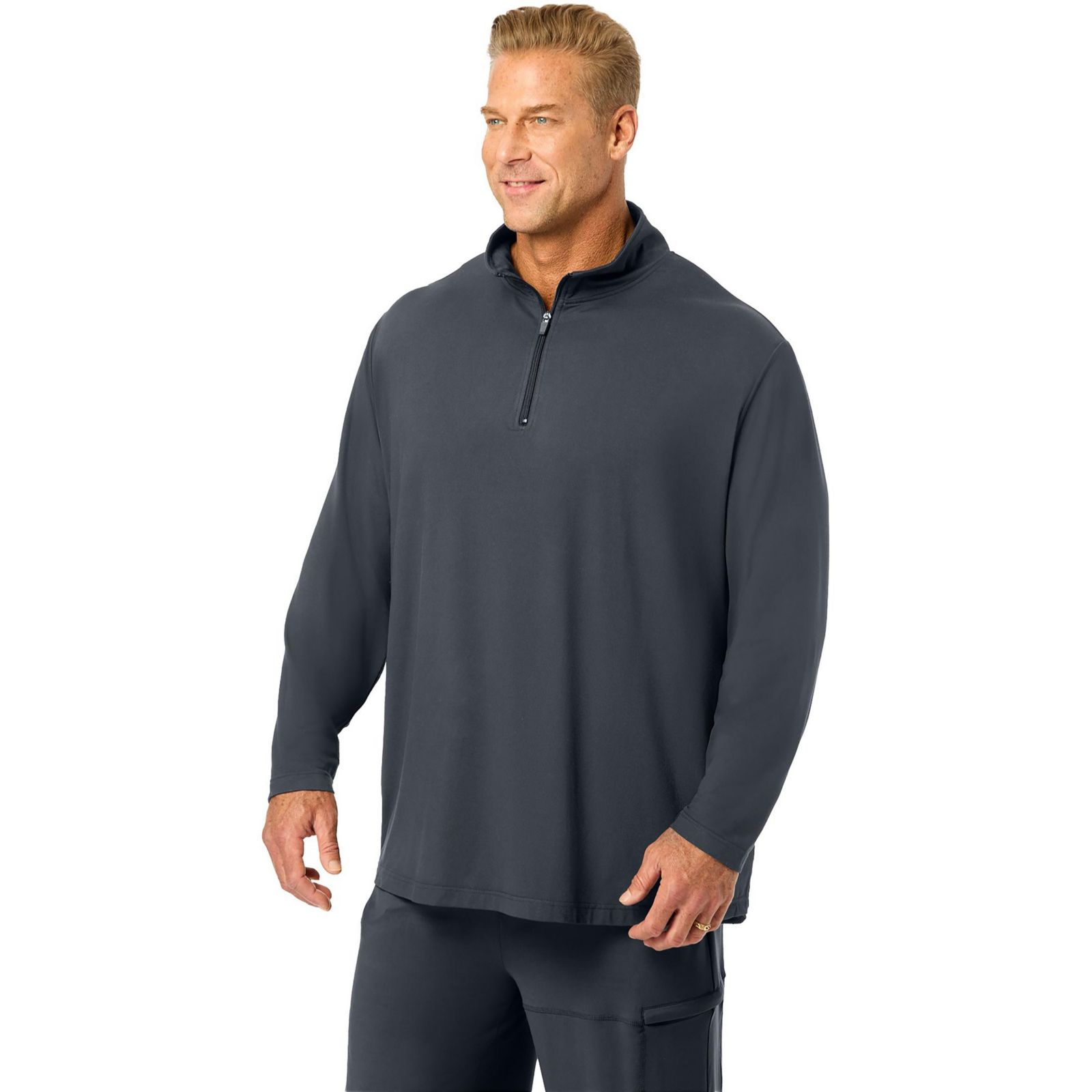 KingSize Men's Big and Tall SuperSoft Jersey 1/4 Zip Pullover