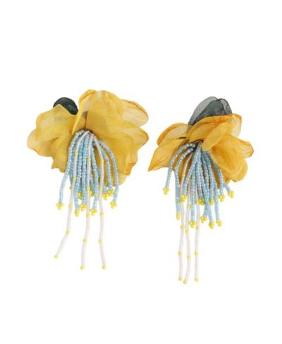SOHI Maxi-Floral Drop Earrings