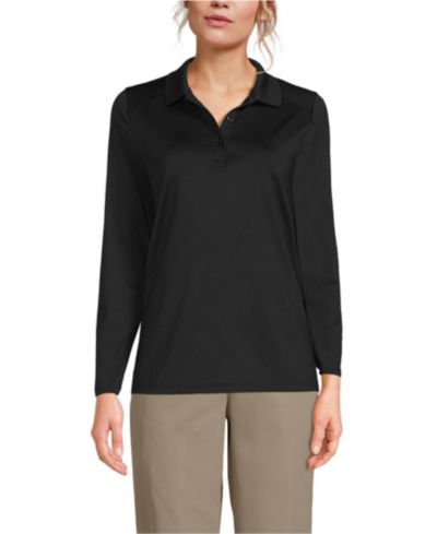 Lands' End Женская polo shirt с длинным рукавом Feminine Fit Rapid Dry
