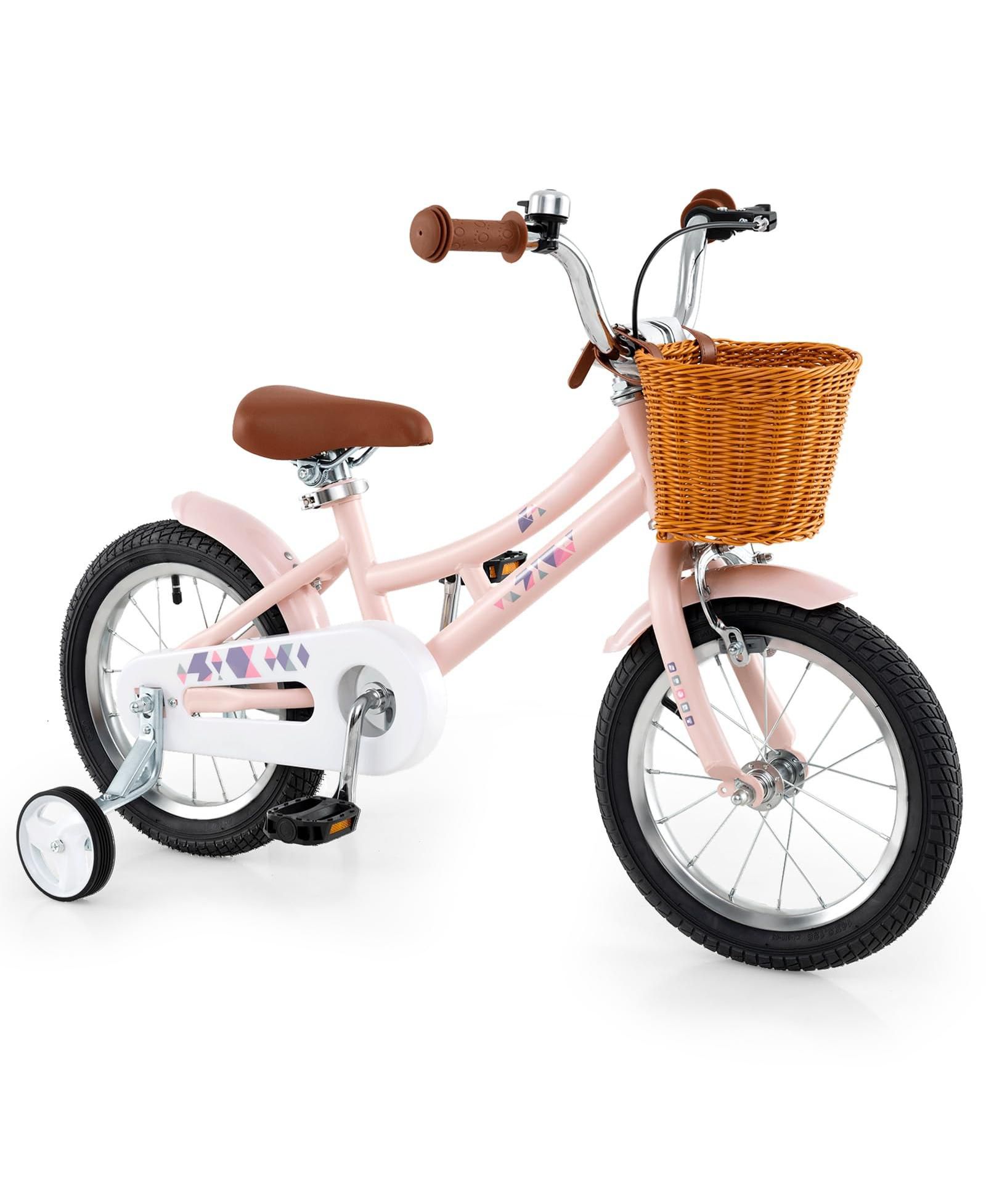 Mecale 14-Inch Steel Training Wheels Bike, Ages 3-8