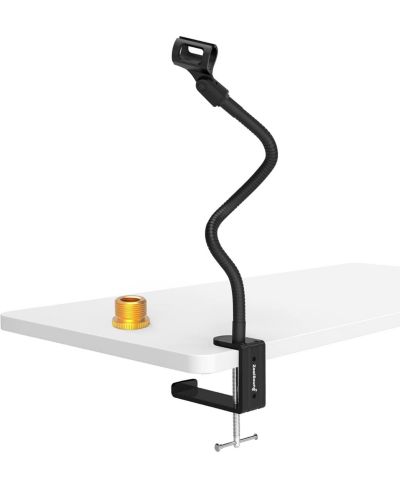 ZealSound гибкая стойка для микрофона Gooseneck, усиленное настольное крепление, регулируемый кронштейн для Blue Snowball Ice Spark (Black)