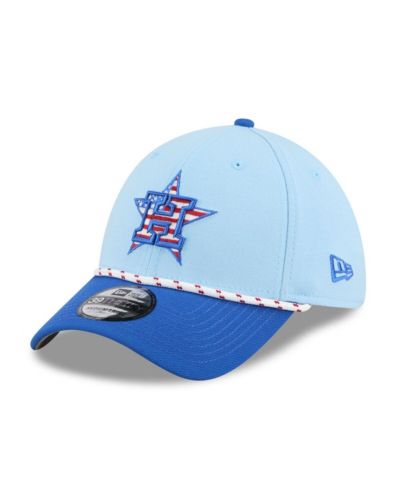 New Era Мужская кепка Houston Astros 2025 Fourth of July 39THIRTY Flex, светло-голубая/синяя
