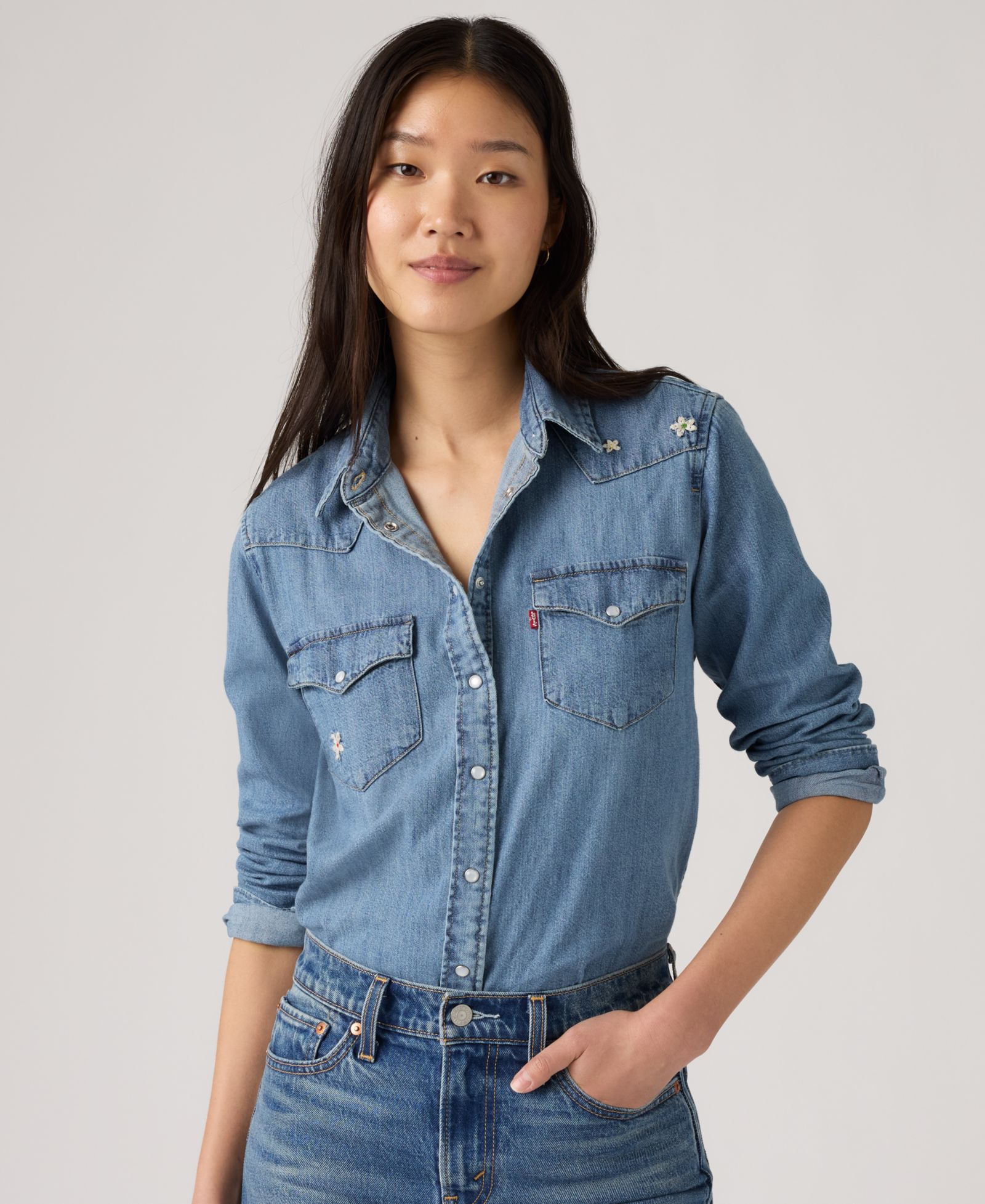 Levi's® Женская хлопковая джинсовая рубашка The Ultimate Western