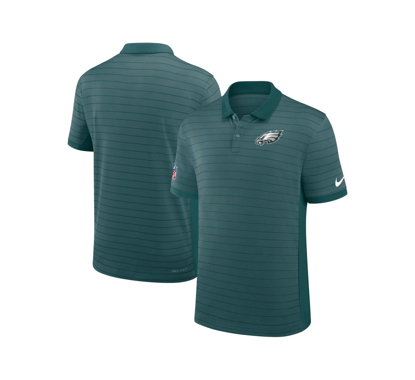 Мужская рубашка-поло Nike Philadelphia Eagles Sideline Victory Stripe Performance темно-зеленая