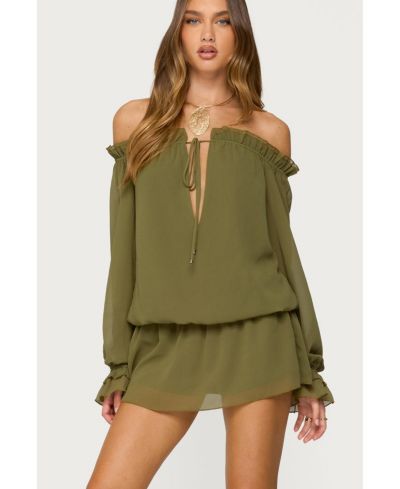 Ромпер Edikted Women's Delphine Off Shoulder Chiffon