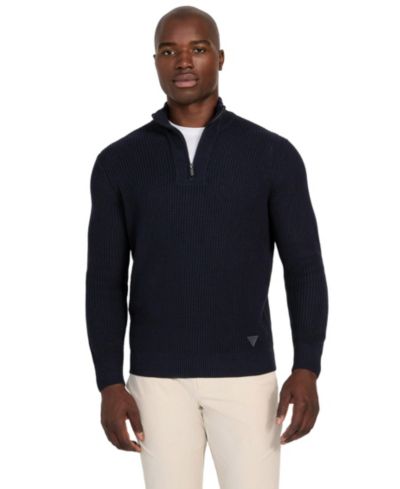 GUESS Men's Headley Half Zip Mock Sweater
