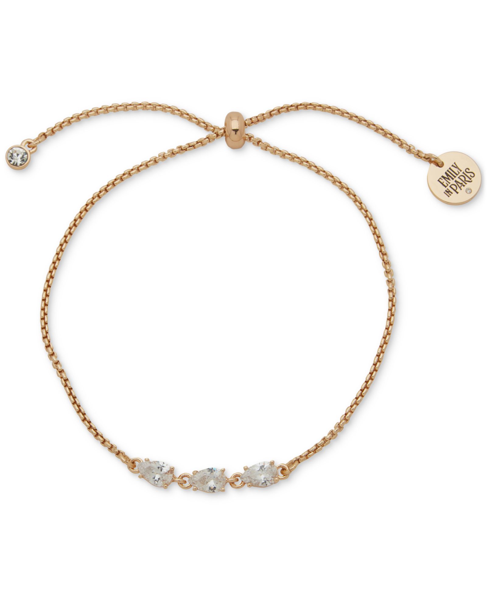 Браслет Emily in Paris Gold-Tone Cubic Zirconia Slider