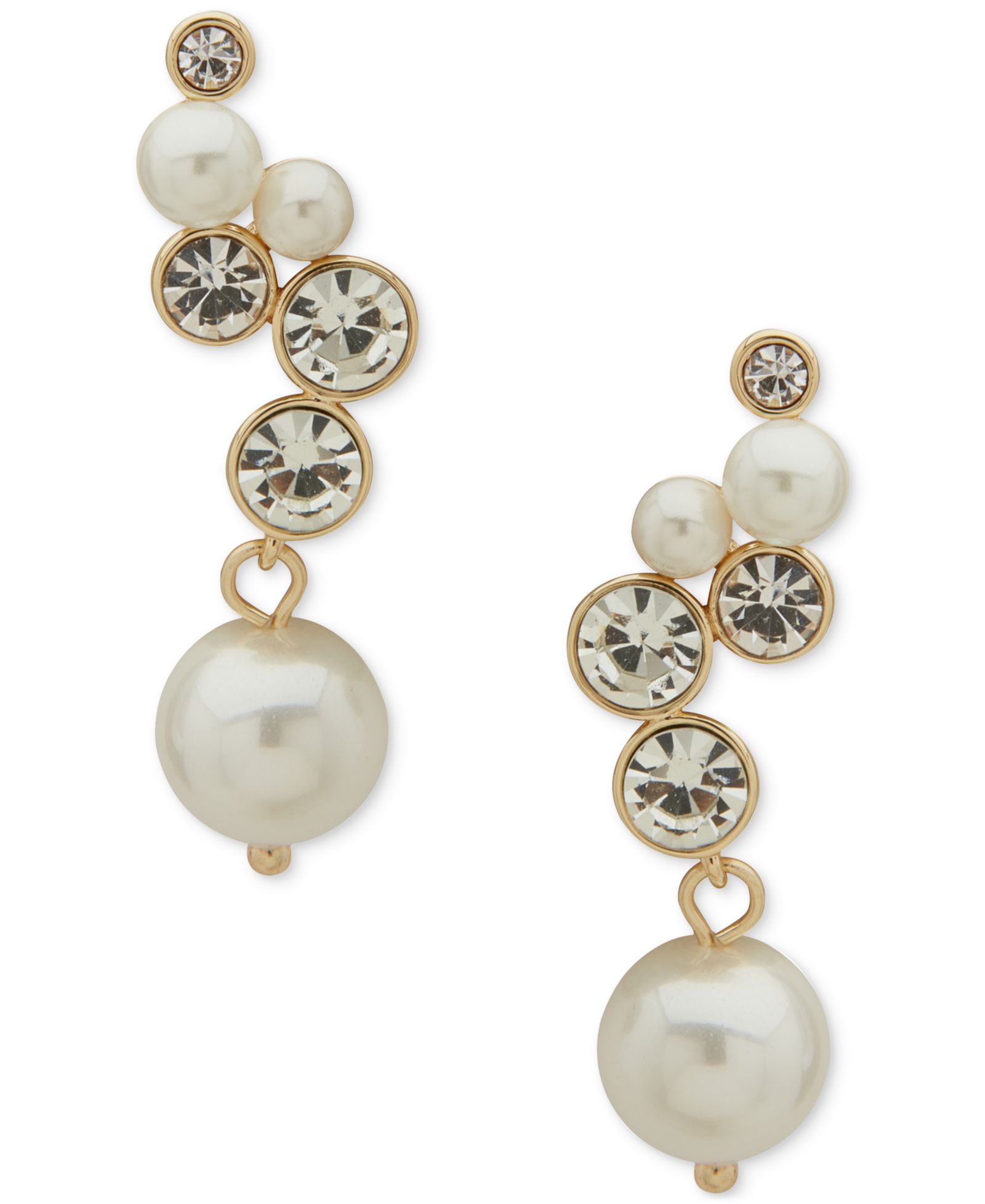 Серьги-клипсы Emily in Paris Gold-Tone Crystal & Imitation Pearl