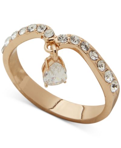 Emily in Paris Кольцо с кристаллами Gold-Tone Crystal Charm Pavé Wavy