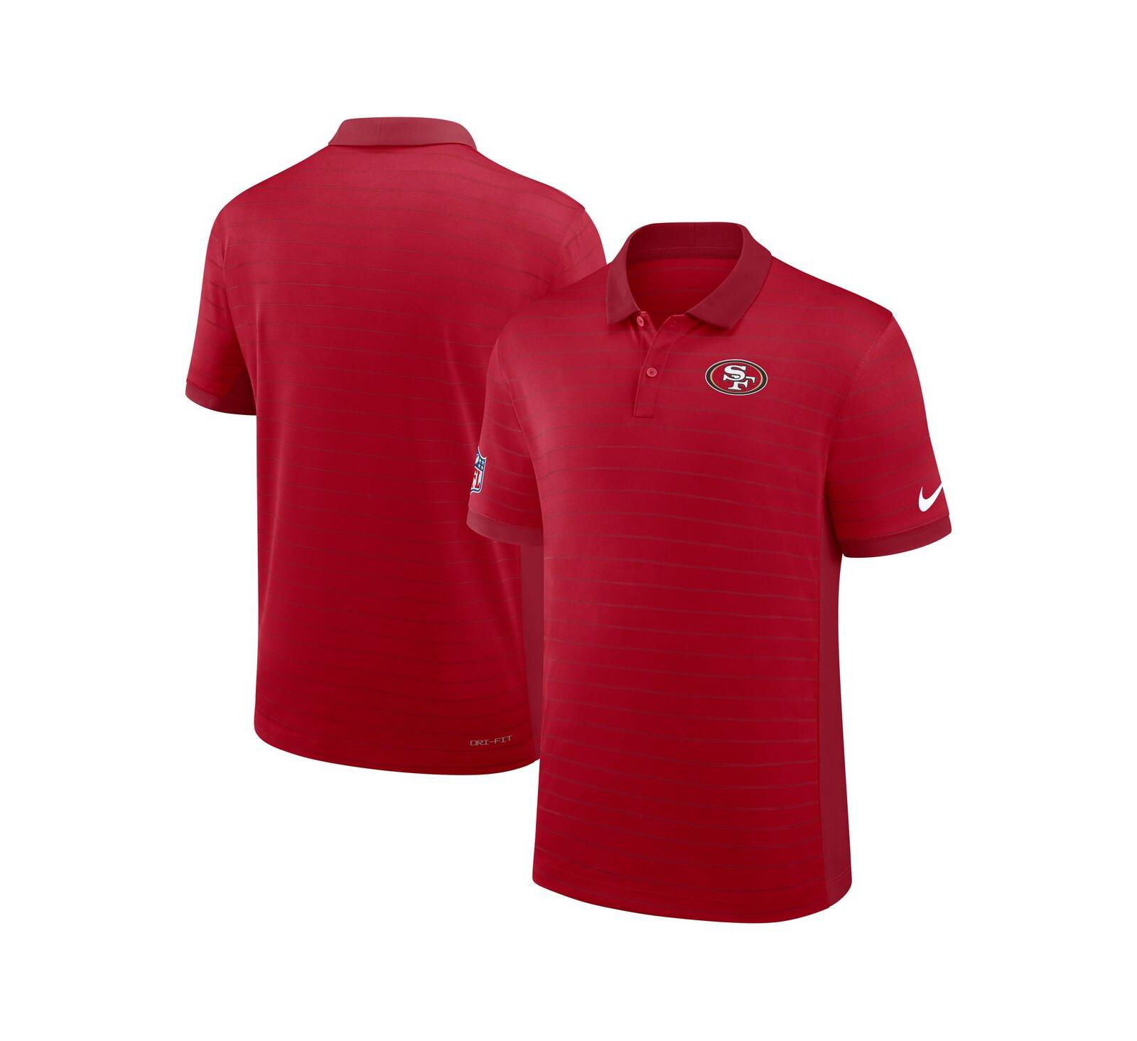 Nike Men's Scarlet San Francisco 49ers Sideline Victory Stripe Performance Polo Shirt