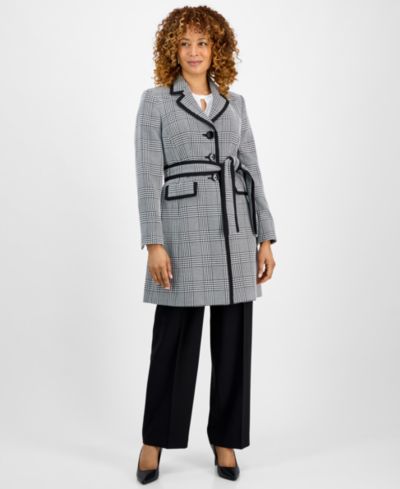 Женский брючный костюм Le Suit в клетку с поясом, Regular и Petite