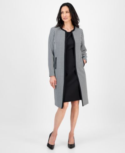 Женский костюм Le Suit Houndstooth Topper Jacket & Sleeveless 2 Piece Dress