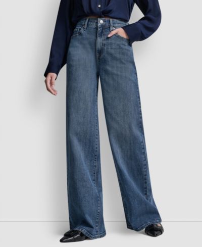 DKNY Jeans Petite High-Rise Modern Wide Leg Jeans