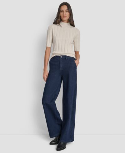 DKNY Jeans Petite High-Rise Tailored Trouser Jeans