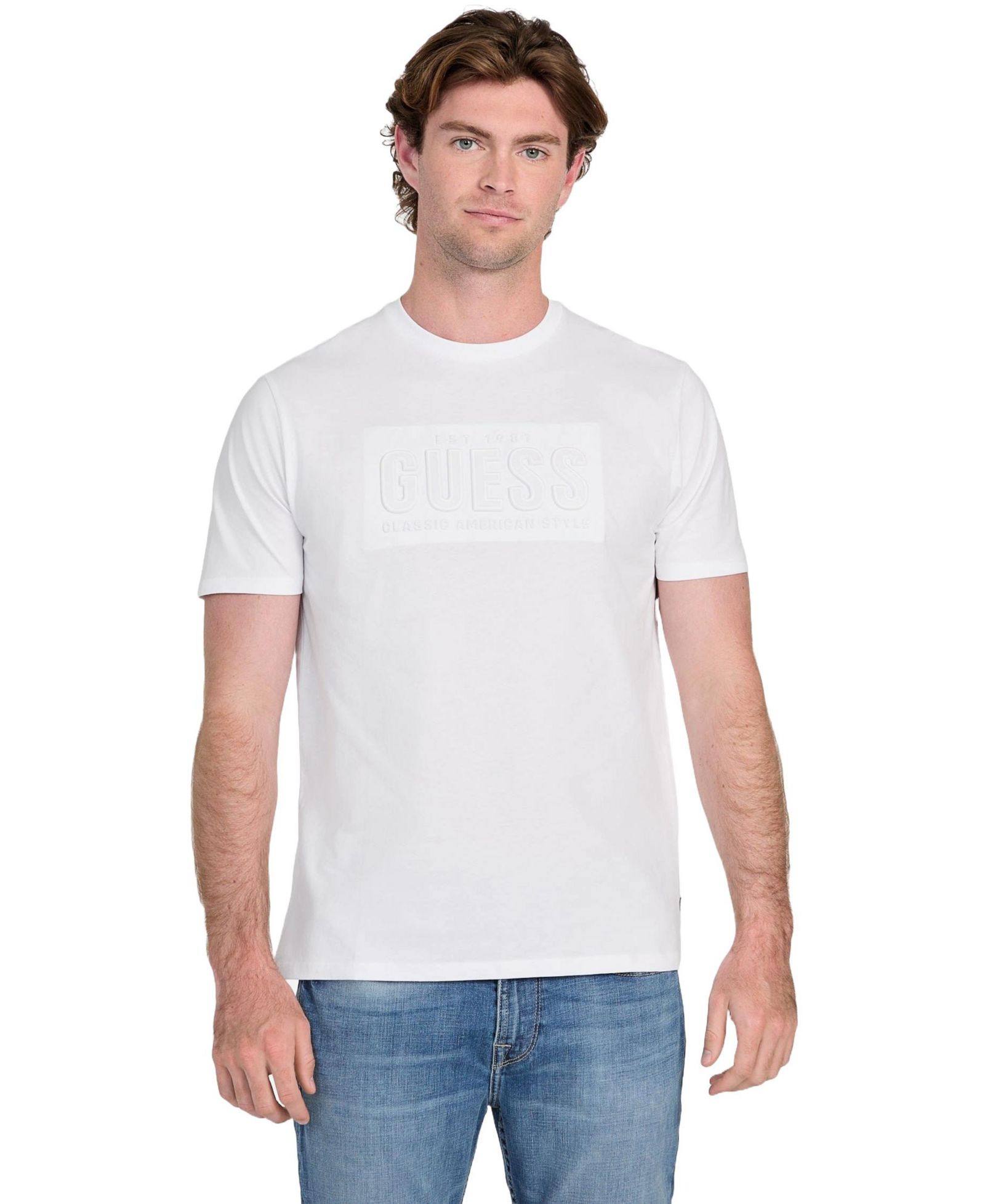 GUESS Men's Embossed Logo T-Shirt