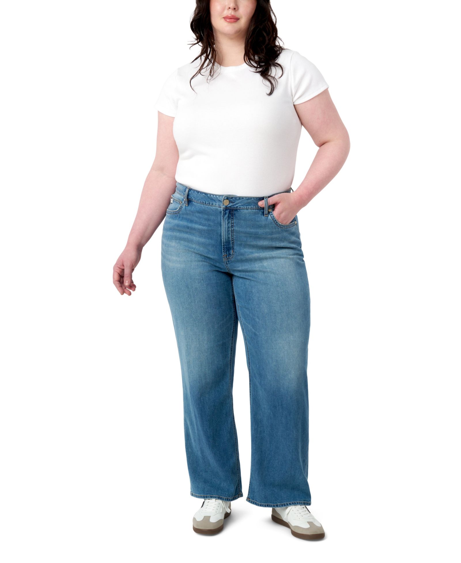 Джинсы Seven7 Plus Size с широкими брючинами