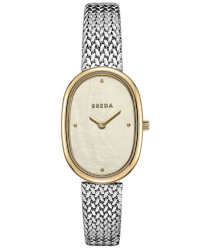 BREDA Women's Jane Tethered Silver Mesh Bracelet Watch, 23mm