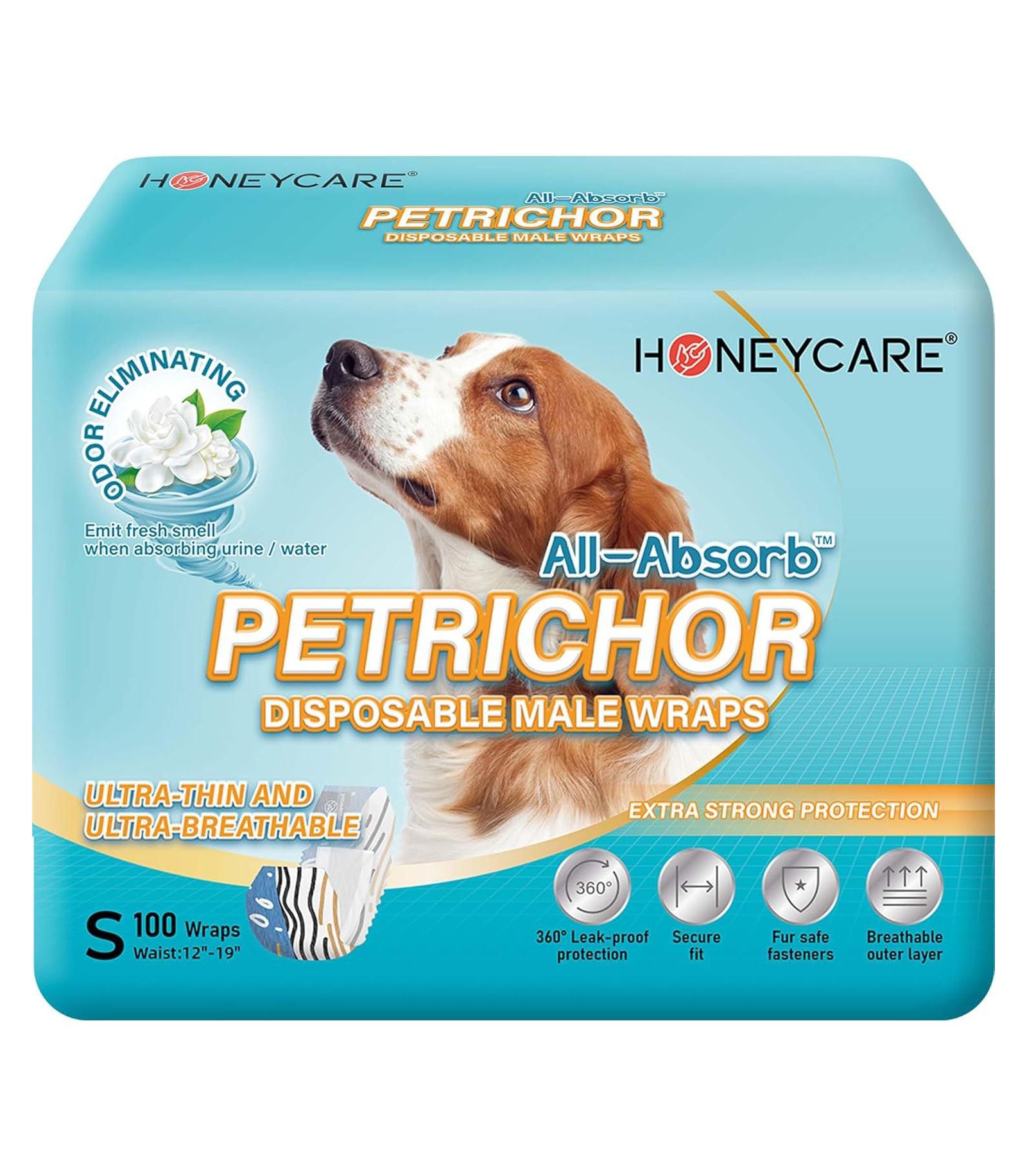 Подгузники для собак HoneyCare Printed All Absorb, Small, 100ct