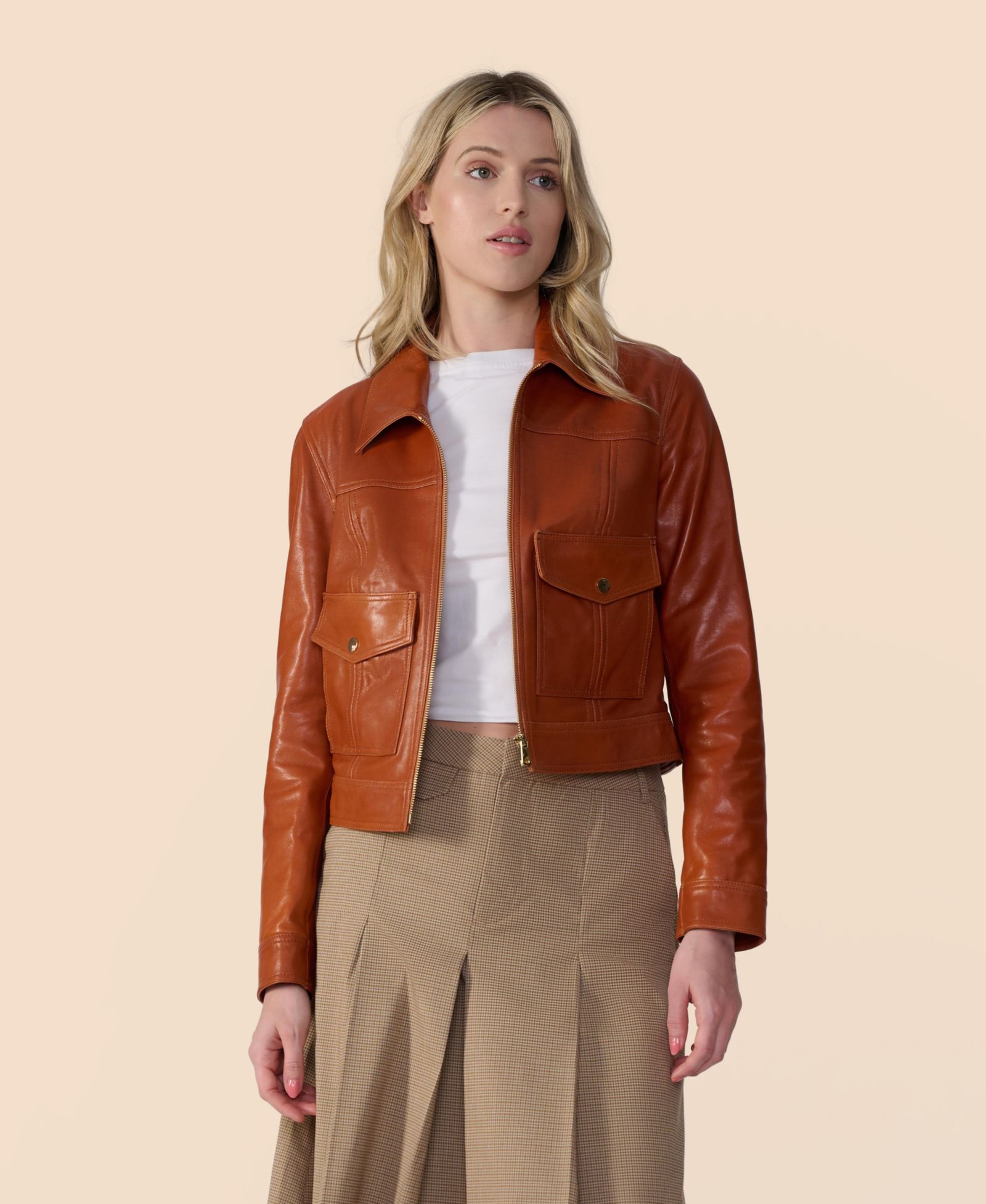 Furniq UK Women's Flora Leather Jacket