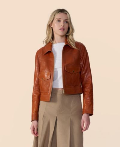 Furniq UK Women's Flora Leather Jacket