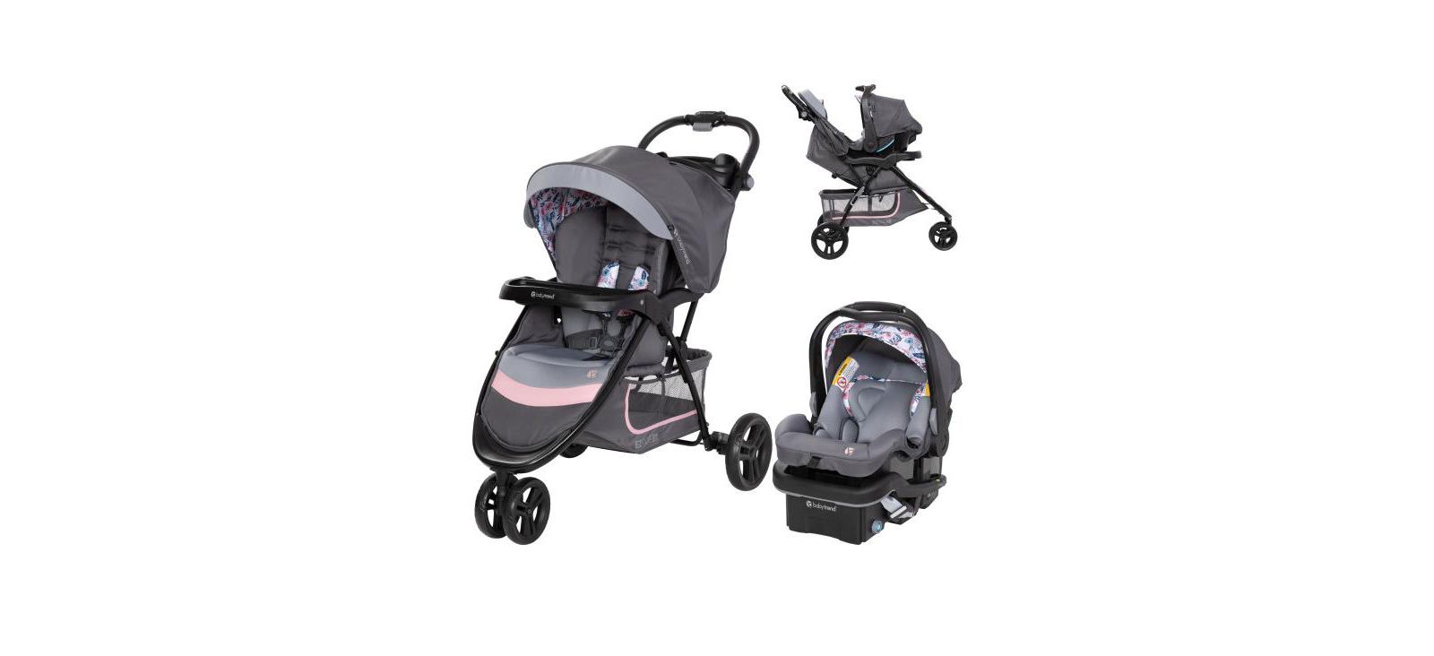 Baby Trend EZ Ride SE Stroller Travel System with Secure-Lift Infant Car Seat in Bluebell