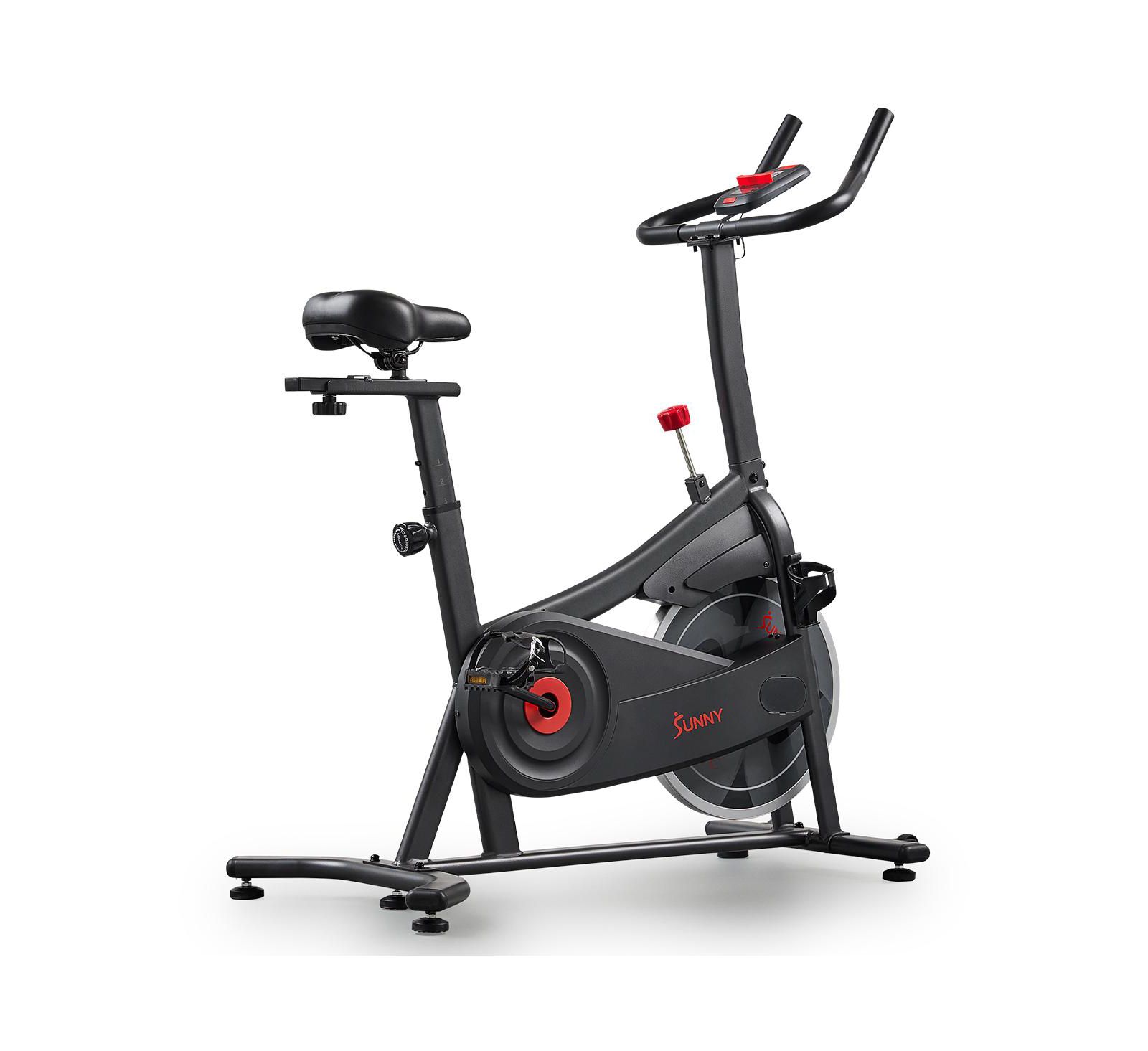 Sunny Health & Fitness Smart Magnetic Resistance Exercise Bike with 4-Way Adjustable Seat & Trainer-Led Workouts via SunnyFit App
