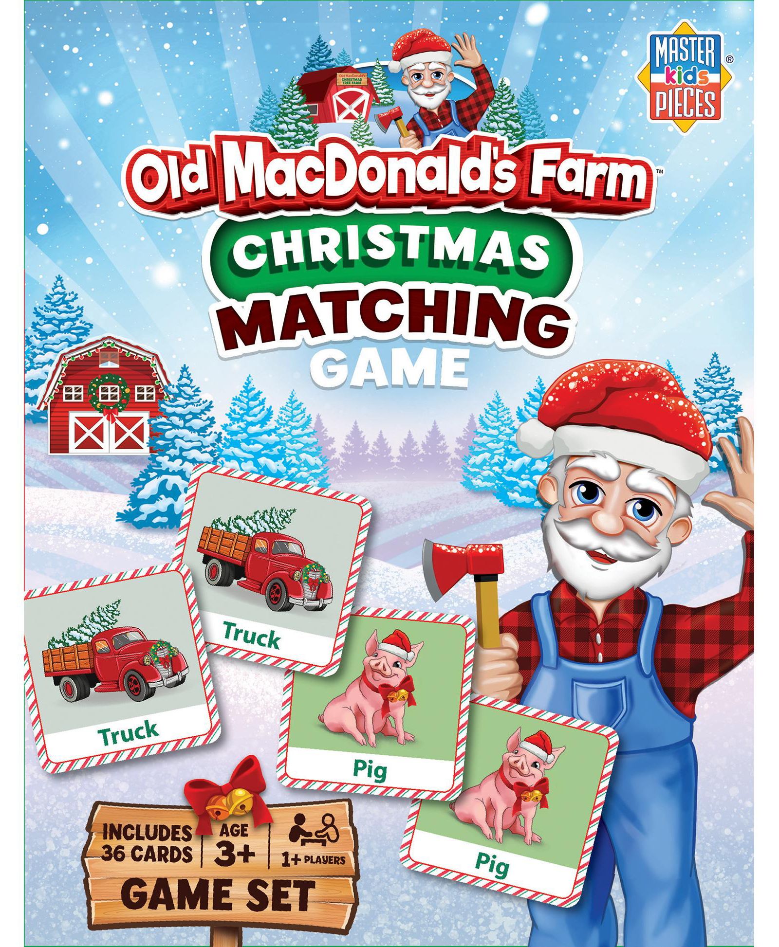 MasterPieces Puzzles Рождественская игра Old MacDonald's Farm Matching Game