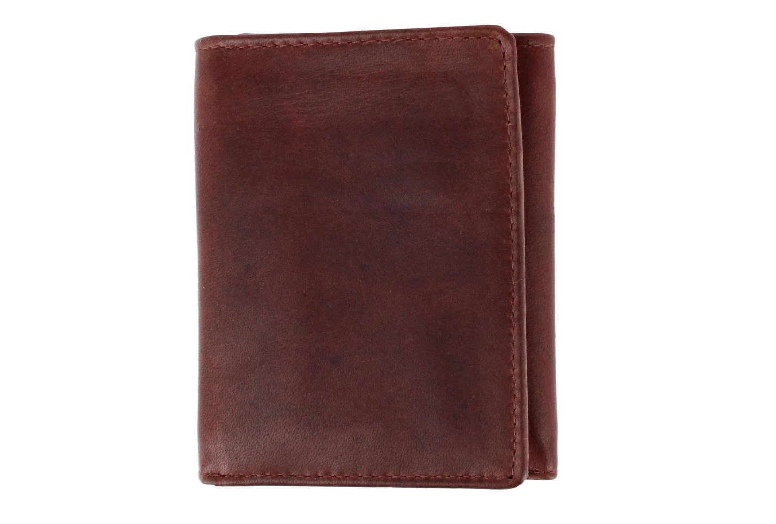 TRAFALGAR Men's Tennyson Tri-Fold Genuine Leather Wallet with ID Window