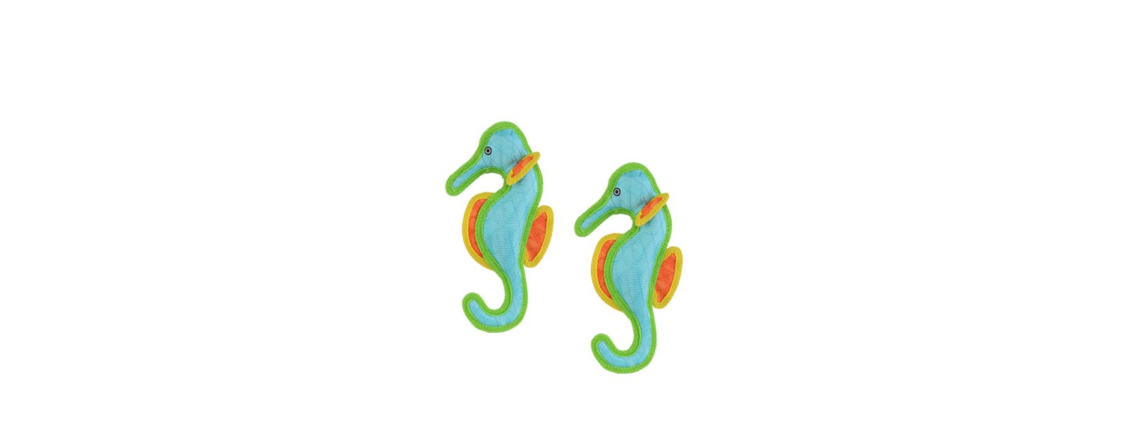 DuraForce Seahorse, 2-Pack,  Durable Plush Squeaky Dog Toy