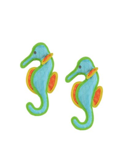 DuraForce Seahorse, 2-Pack,  Durable Plush Squeaky Dog Toy